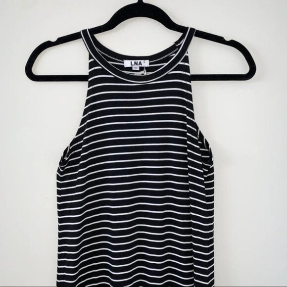 Revolve LNA Leigh Maxi Dress stripes Long Sleeveless Curved hem Scoop neck XS - Picture 9 of 15